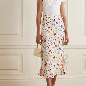 Reformation Bea Midi Skirt Paint Splatter Paint Sz 12